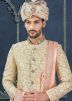 Pista Green Embroidered Sherwani Set In Silk
