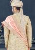 Pista Green Embroidered Sherwani Set In Silk