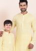 Yellow Embroidered Father & Son Kurta Pajama Set