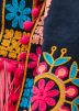 Black Cotton Embroidered Tasseled Stole