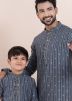 Blue Embroidered Father & Son Kurta Pajama