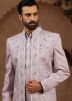 Mauve Purple Embroidered Jacket Style Indo Western Sherwani