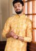 Yellow Tie-Dye Print Kurta Pajama