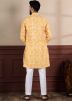 Yellow Tie-Dye Print Kurta Pajama