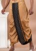 Black Printed Men Dhoti Kurta In Dupion Silk