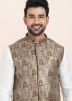 White Men Kurta Pajama With Nehru Jacket