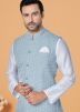 White Men Kurta Pajama With Nehru Jacket