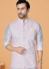 White Men Kurta Pajama With Nehru Jacket