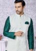 Green Embroidered Kurta Pajama With Nehru Jacket