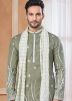 Green Embroidered Art Silk Kurta Pajama