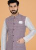 White Men Kurta Pajama With Nehru Jacket