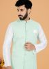 White Embroidered Kurta Pajama With Nehru Jacket