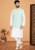 White Embroidered Kurta Pajama With Nehru Jacket