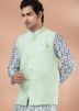Multicolor Printed Kurta Pajama With Nehru Jacket