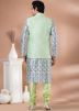 Multicolor Printed Kurta Pajama With Nehru Jacket