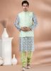 Multicolor Printed Kurta Pajama With Nehru Jacket