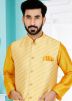 Yellow Kurta Pajama Set With Nehru Jacket