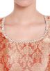 Red And Cream Woven Readymade Blouse