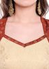 Beige Readymade Jacquard Woven Blouse