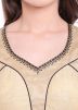 Cream Readymade Jacquard Net Blouse