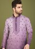 Readymade Shaded Purple Embroidered Men Kurta