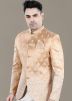 Golden Embroidered Men Bandhgala Jodhpuri In Rayon