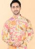 Multicolored Floral Print Kurta Pajama Set