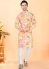 Multicolored Floral Print Kurta Pajama Set