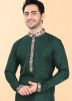 Green Art Silk Men Kurta With Pajama