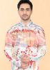 White Printed Men Kurta Pajama Set
