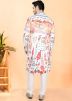 White Printed Men Kurta Pajama Set