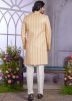 Yellow Jacket Style Embroidered Indo Western Sherwani