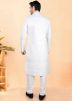 White Embroidered Men Indo Western Sherwani