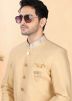 Golden Embroidered Dhoti With Sherwani