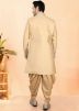 Golden Embroidered Dhoti With Sherwani