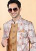 Golden Woven Dhoti With Sherwani In Jacket Style