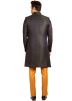 Blue Woven Men Indo Western Sherwani In Rayon