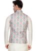 Multicolor Embroidered Men Nehru Jacket In Rayon