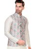 Multicolor Embroidered Men Nehru Jacket In Rayon