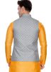 Grey Woven Men Nehru Jacket