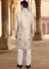 Light Golden Embellished Indo Western Sherwani