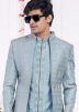 Blue Handwork Embellished Indo Western Sherwani