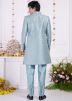 Blue Handwork Embellished Indo Western Sherwani