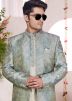 Cream Embroidered Indo Western Sherwani