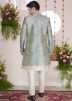 Cream Embroidered Indo Western Sherwani