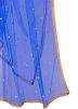 Royal Blue Color Net Embroidered Dupatta 