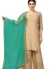 Green Color Net Embroidered Dupatta 
