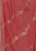 Maroon Color Net Embroidered Dupatta 