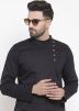 Black Asymmetric Overlapped Kurta With Dhoti
