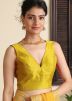 Yellow Readymade Blouse In Dupion Silk